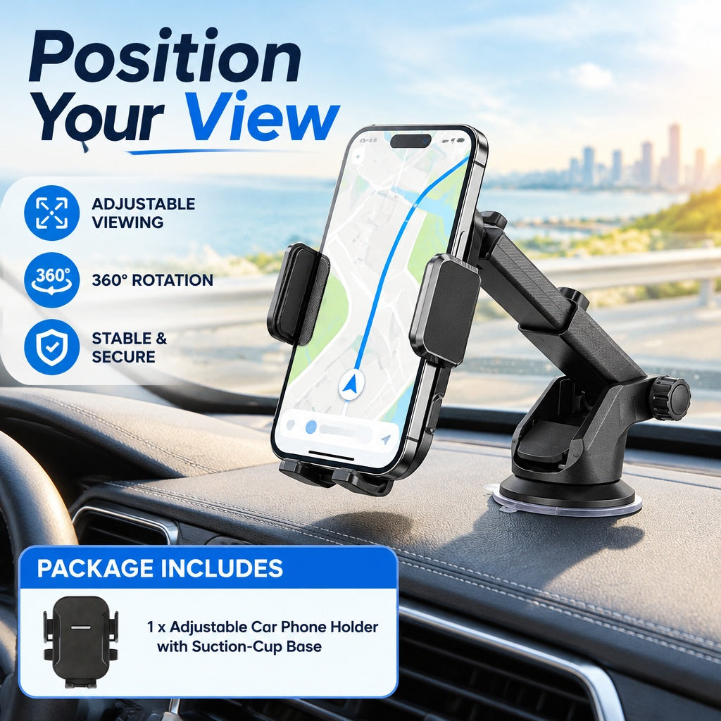 360‑Adjustable Ergonomic Heat‑Resistant Wear‑Resistant Upgraded Car Phone Holder