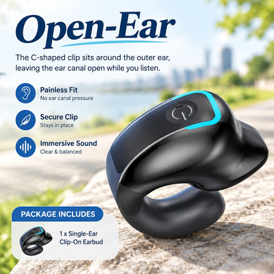 Clip-On Wireless Earbuds - Really Painless, Ear Clip Design,Bluetooth Headphones