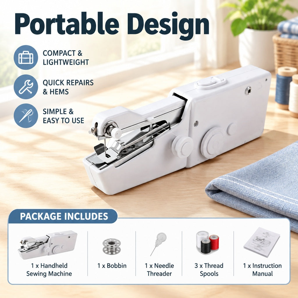 Handheld Electric Portable Mini Sewing Machine fits Fabric, Clothes,DIY Clothing