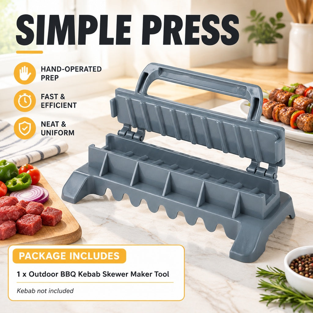 BBQ Kebab Skewer Maker Tool Outdoor Grill Meat Skewer Mold Barbecue Cooking Kit