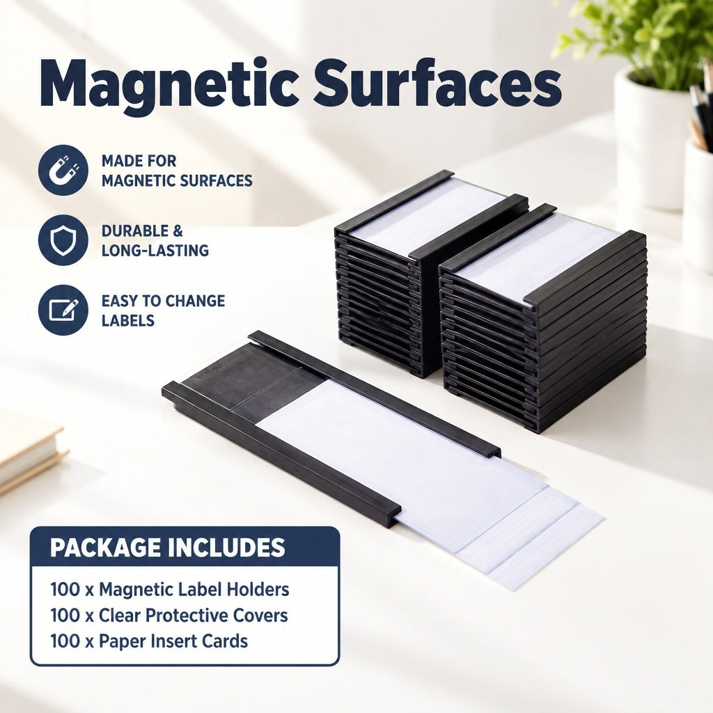 Versatile Easy-To-Change Clear Lightweight 100PCS Durable Magnetic Label Holders