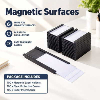 Versatile Easy-To-Change Clear Lightweight 100PCS Durable Magnetic Label Holders