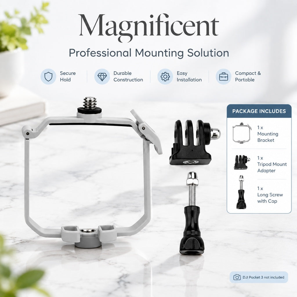 Upper-Mount Accessory Bracket Kit for DJI Mini 3 Pro, with 1/4-Inch Mount Adapter and Long Thumb Scr