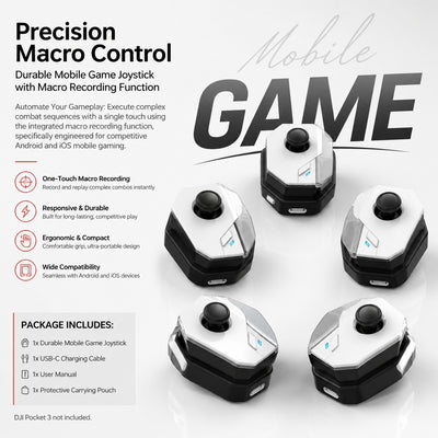 MB02 Bluetooth Mobile Gaming Joystick Clip with Macro Recording, Physical Joystick and Buttons for C
