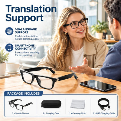 Brand New Reliable Maneuverable AI Smart Glasses with 160 Languages Translation