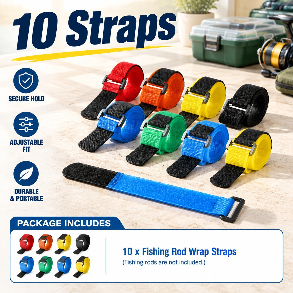 Pole Wrap Band - Reusable Rod Strap Suitable for Outdoor Fishing Tools & Tackle