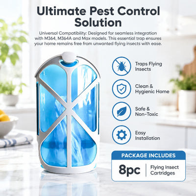 Flying Insect Trap Replacement Adhesive Cartridges, Compatible with Zevo MAX, M364 and M364A Indoor