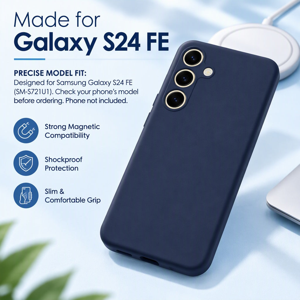 Environmental Silicone Magnetic Phone Cover fits Samsung Galaxy S24 FE SM-S721U1