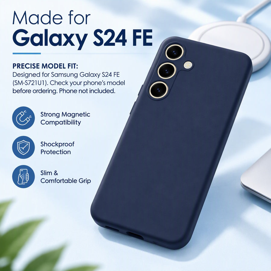 Environmental Silicone Magnetic Phone Cover fits Samsung Galaxy S24 FE SM-S721U1