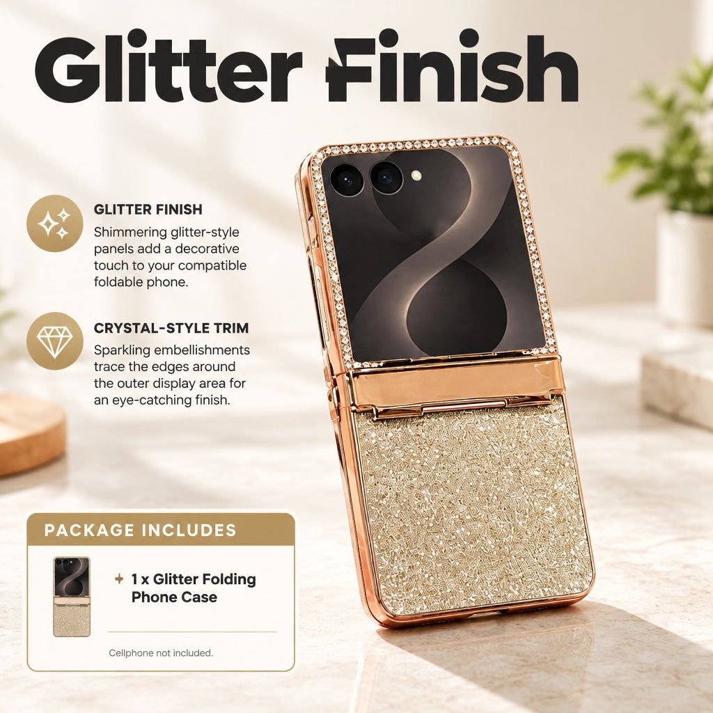 Trendy Crystal Border Glitter Slim Protective Case fits Samsung Galaxy Z Flip8