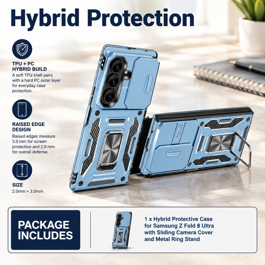 Premium Hybrid Phone Protective Case fits Samsung Z Fold 8 Ultra Magnetic Holder