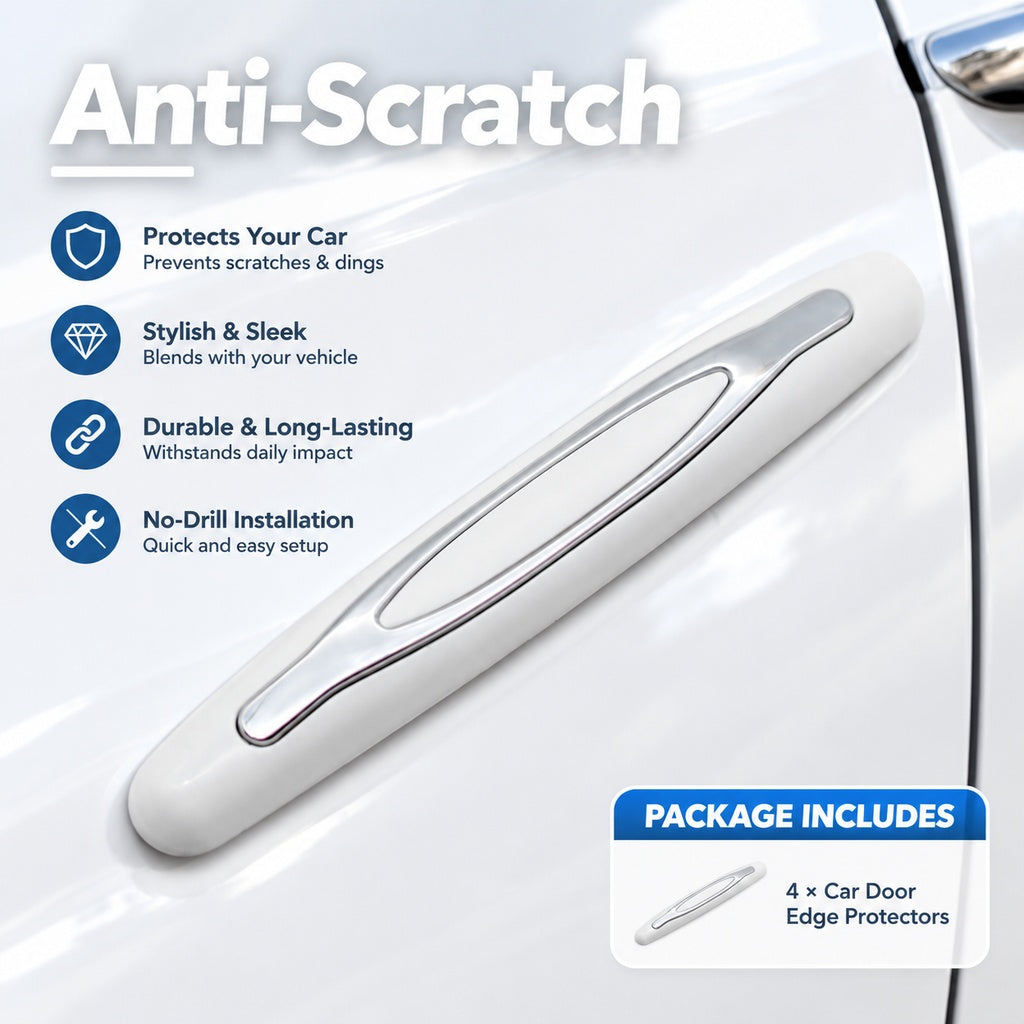 4-Pack Universal Car Door Bumper Protector Strips, Adhesive Scratch and Ding Guards for Most Cars, 4