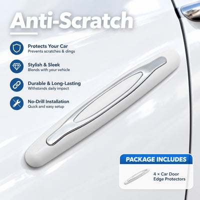 4-Pack Universal Car Door Bumper Protector Strips, Adhesive Scratch and Ding Guards for Most Cars, 4