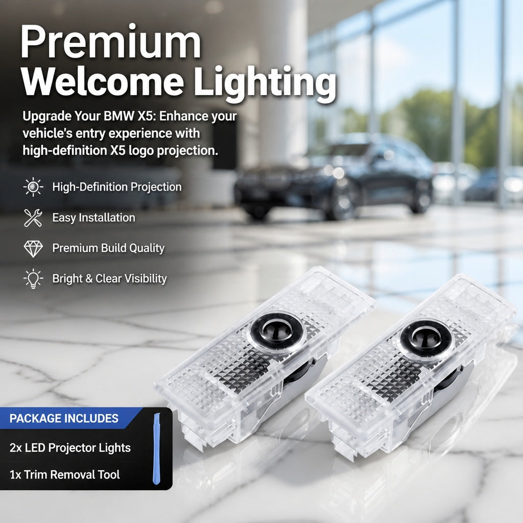 2-Pack LED Door Welcome Light Projectors for Select BMW X3 X4 X5 X6 X7 Models, Plug-In Replacement C