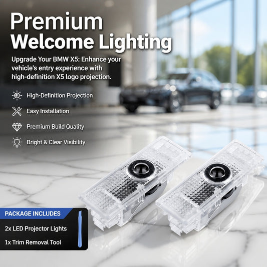 2-Pack LED Door Welcome Light Projectors for Select BMW X3 X4 X5 X6 X7 Models, Plug-In Replacement C