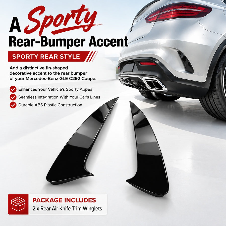 2Pcs Aerodynamic Rear Spoiler Winglets Compatible With GLE C292 Coupe Bumper Lip