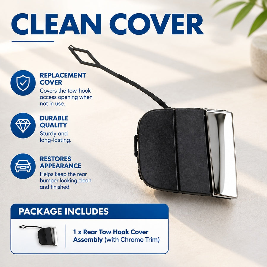 1Pcs Exterior Towing Hook Eye Cover Compatible With Mercedes C-Class W206 Glossy