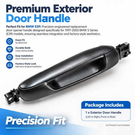 Exterior Door Handle Assembly Set for BMW 5 Series E39, 1997–2003, Front and Rear Left/Right Replace