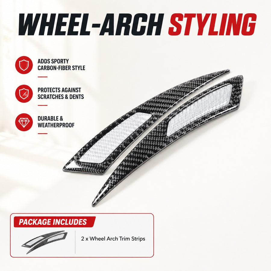 Durable Scratch-Resistant Carbon Fiber Car Wheel Eyebrow Decor Strip (Universal)