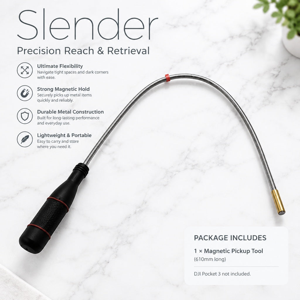 2-Pack Flexible Magnetic Pickup Tools, 610 mm Bendable Metal Shafts with Anti-Slip Handles for Retri