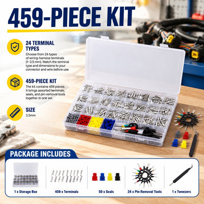 459PCS Automotive Electrical Connector Terminal Kit with Pin Removal Tools Set