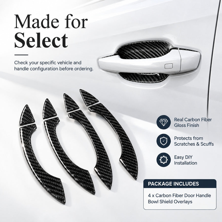 Carbon Fiber Door Bowl Shield fits 2012-18 A6 2016-23 Q7 SQ7 Audi Upgrade Parts