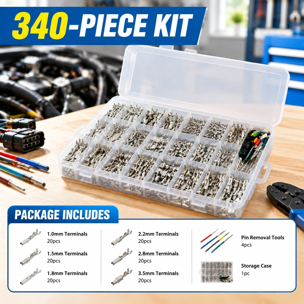 Male Female Crimp Terminals & Pin Removal Tools fits Auto Electrical Connectors