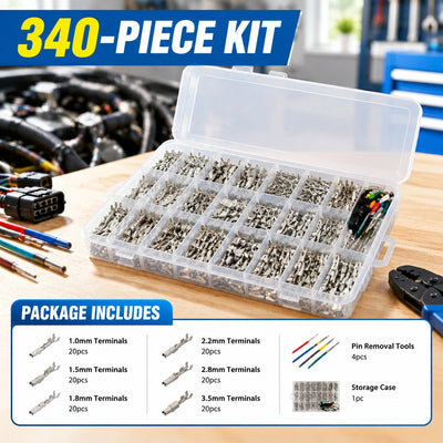 Male Female Crimp Terminals & Pin Removal Tools fits Auto Electrical Connectors