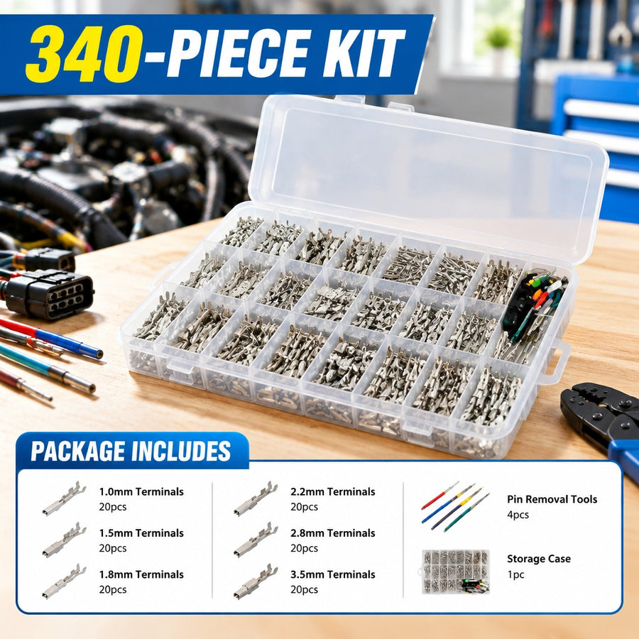 Male Female Crimp Terminals & Pin Removal Tools fits Auto Electrical Connectors