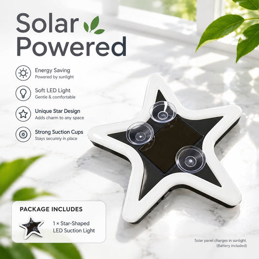 2-Pack Solar Star LED Car Window Lights, Wireless Vibration and Light Sensor Ambient Decor, Suction 