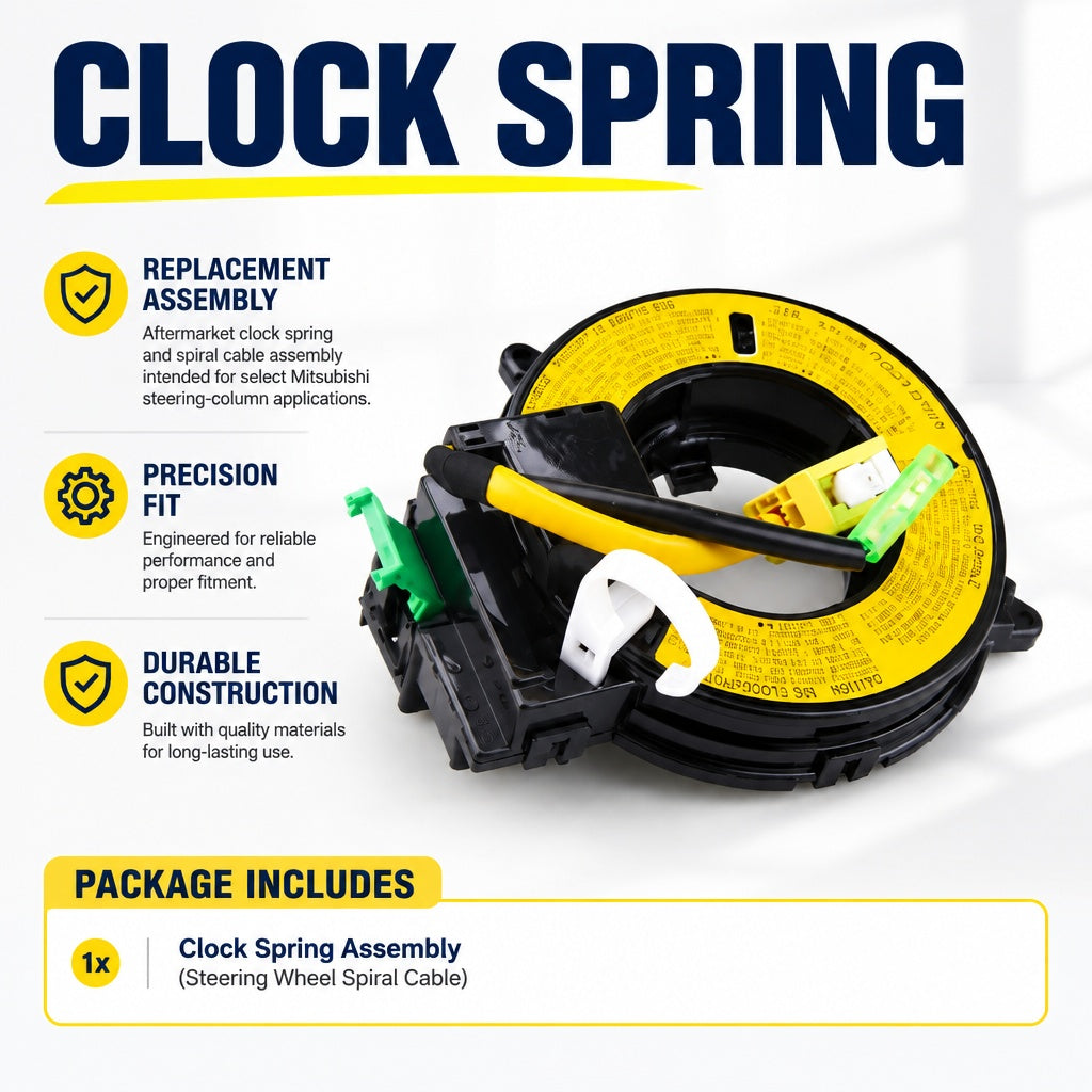 Steering Wheel Clock Spring Spiral Cable Assembly with 4-Pin and 6-Pin Connectors, for Select Mitsub