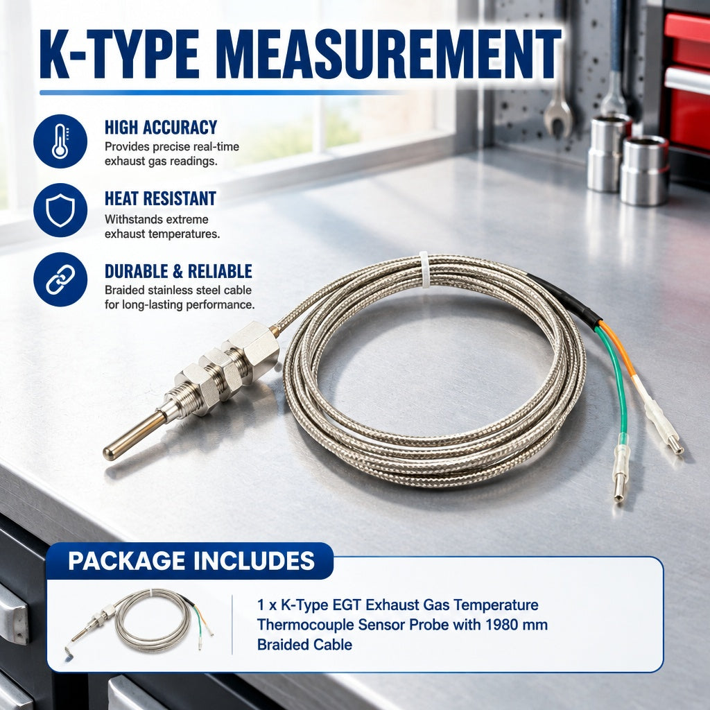 High-Accuracy K Type EGT Sensor Probe for Engine Exhaust Temp Monitoring Durable