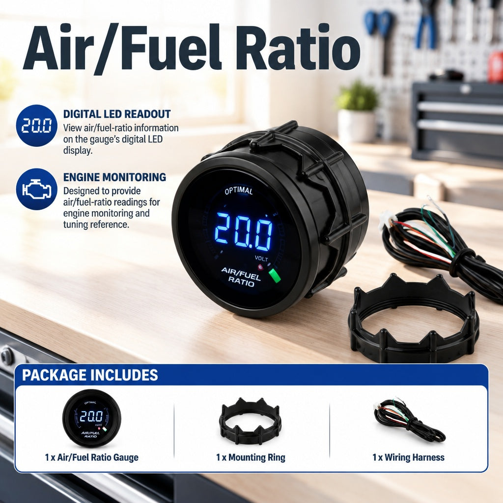Universal 52mm Car Gauge Air Fuel Ratio Meter with LED Digital Display & Sensor