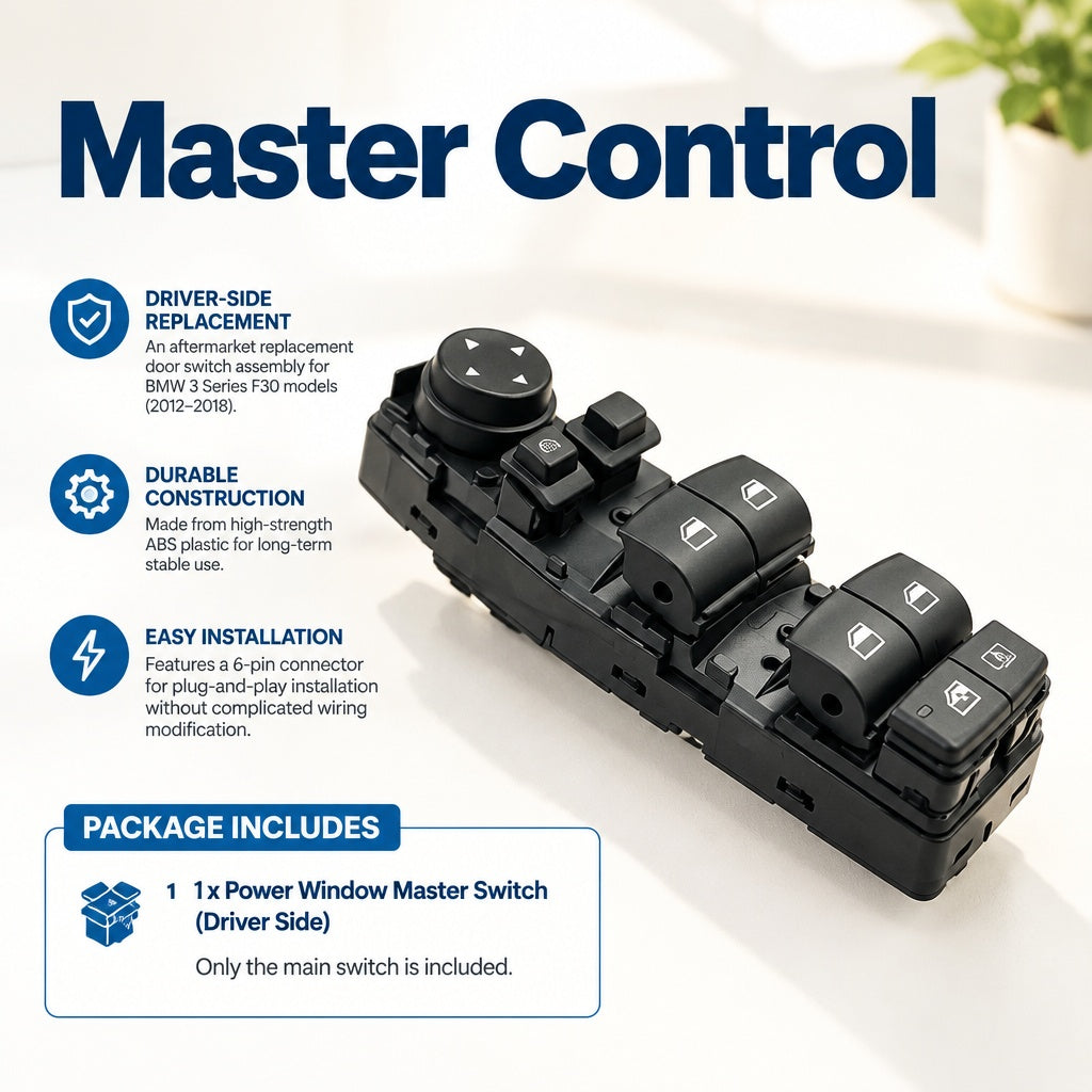 Power Window Master Switch fits BMW 3 Series F30 2012-2018 Driver Side Control