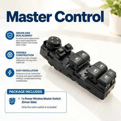 Power Window Master Switch fits BMW 3 Series F30 2012-2018 Driver Side Control