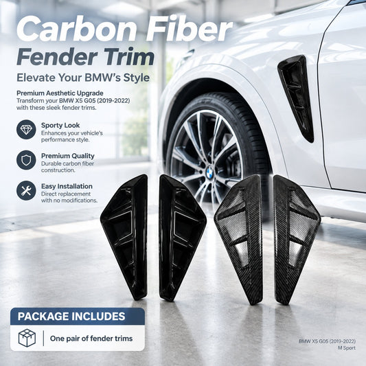 Fender Air Vent Trim Pair for BMW X5 G05 M Sport 2019–2022, Stick-On Exterior Side Fender Overlays, 