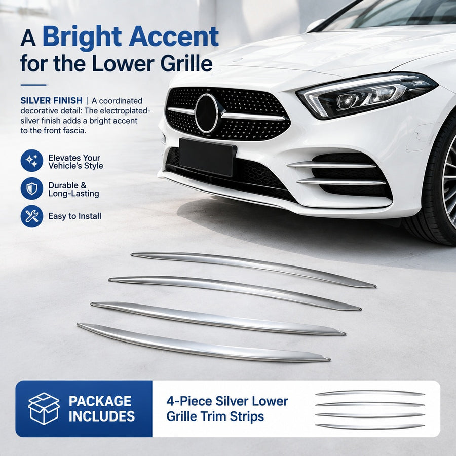fits 2018-2022 Mercedes Benz A Class W177 Front Grille Fog Lamp Cover Trim Kit