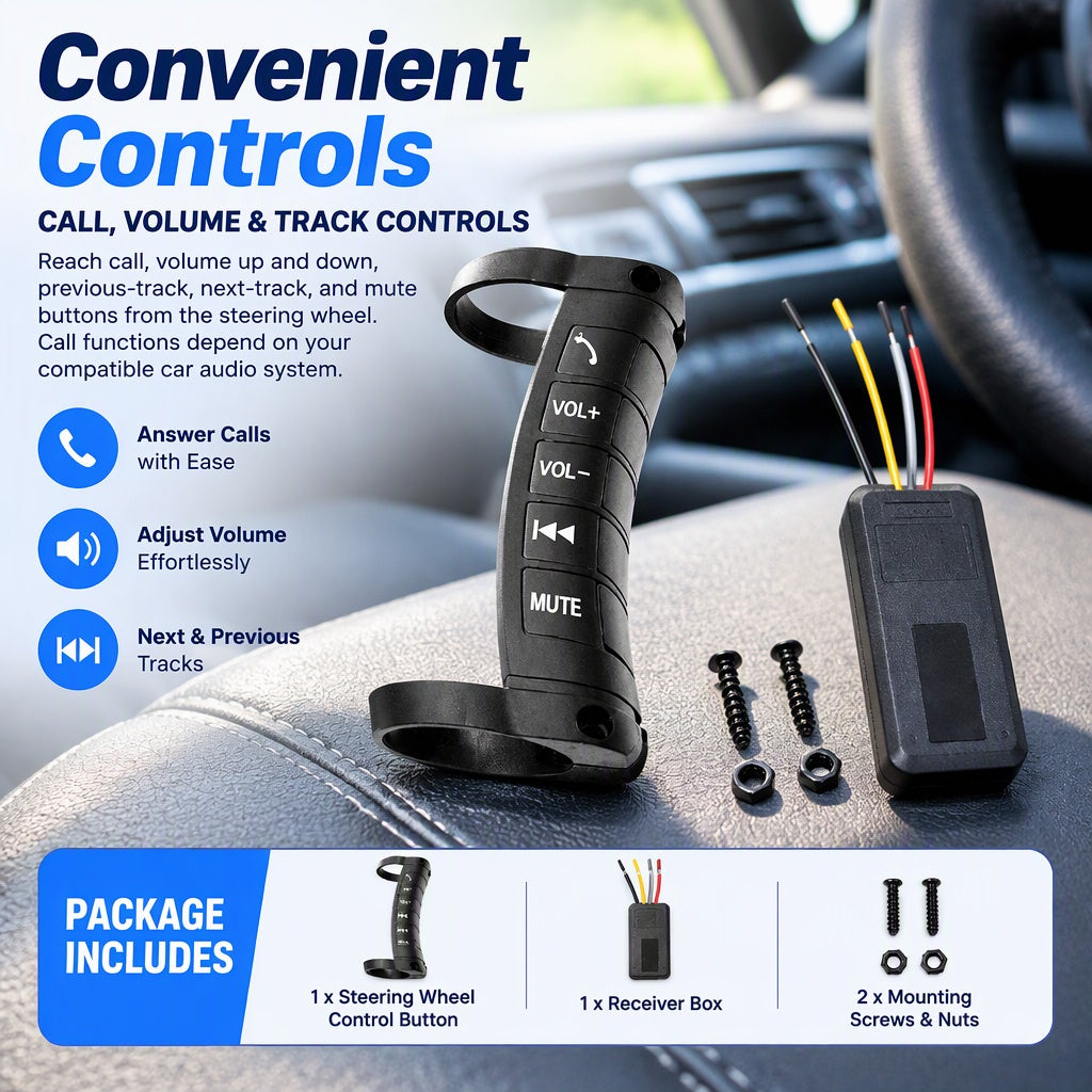 Universal Car Steering Wheel Audio Control Switch for Hands-Free Calling Vehicle