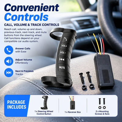 Universal Car Steering Wheel Audio Control Switch for Hands-Free Calling Vehicle