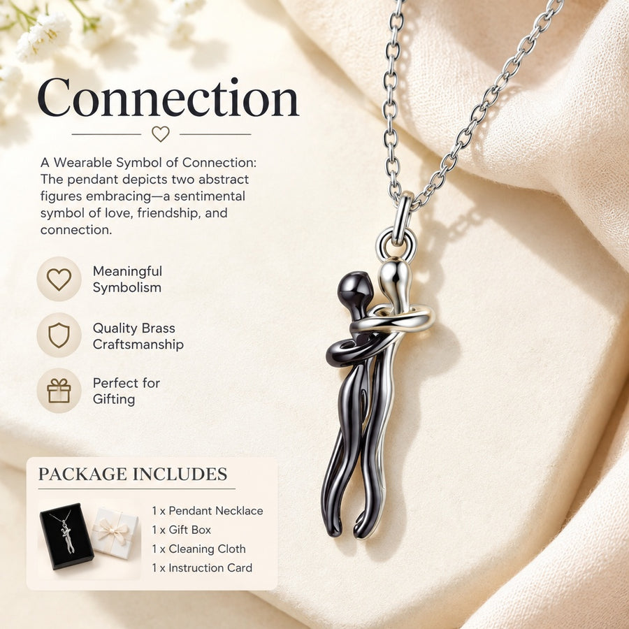 1pc Couple Affectionate Hug Embrace Pendant Necklace Women Valentine's Day Gifts