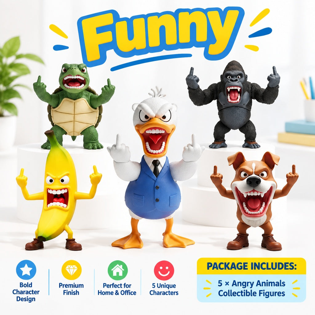 Angry Animal Middle Finger Resin Figurine, Novelty Desk and Table Decor, Humorous Home Office Gift, 