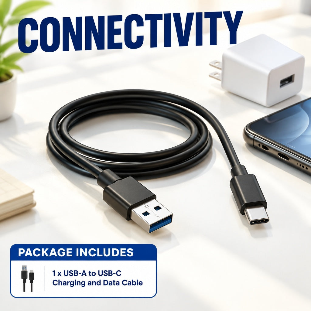 USB-A to USB-C Charging and Data Cable, Black, 3 ft (1 m), for Compatible USB-C Devices