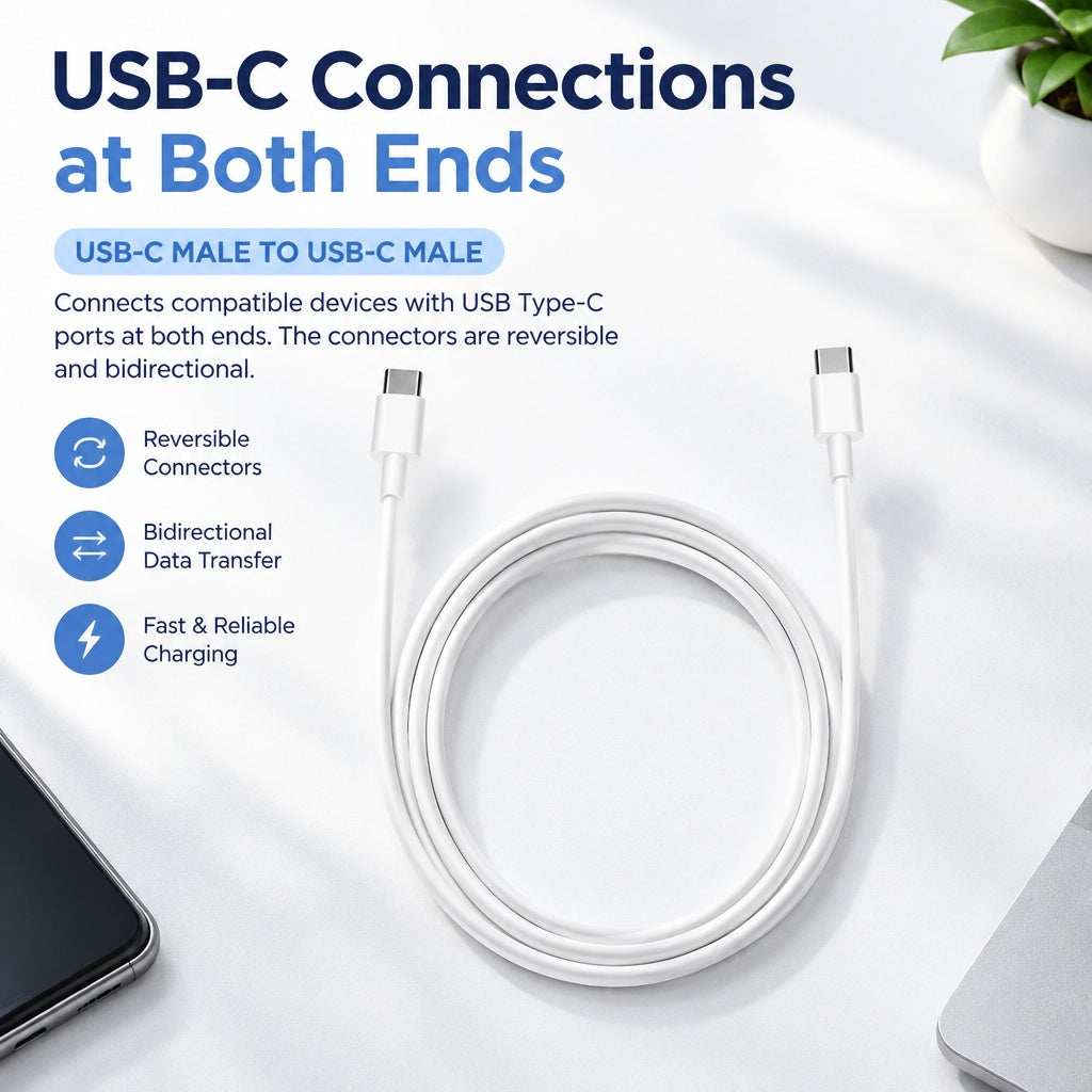 High Stability Type C to Type C 3ft Male Cable For Intelligent Mobile Phone USA