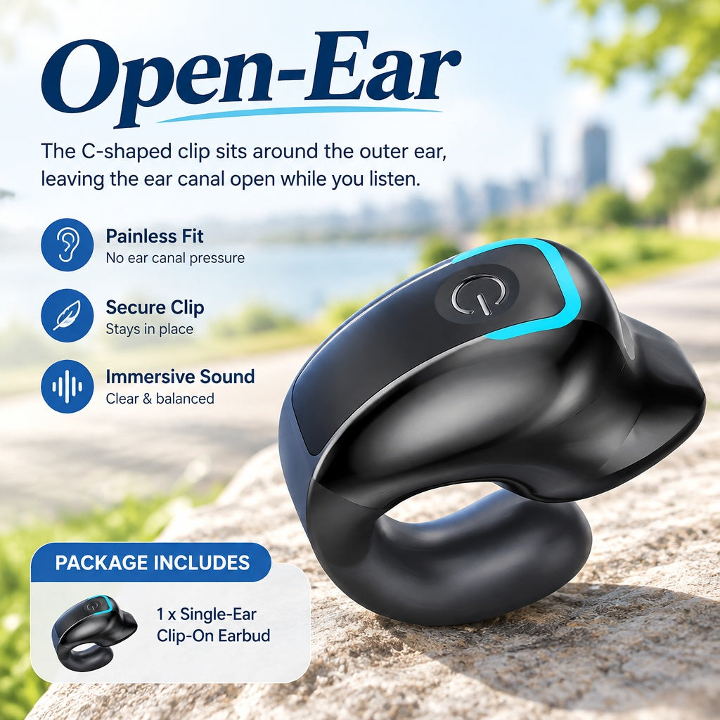 Clip-On Wireless Earbuds - Really Painless, Ear Clip Design,Bluetooth Headphones