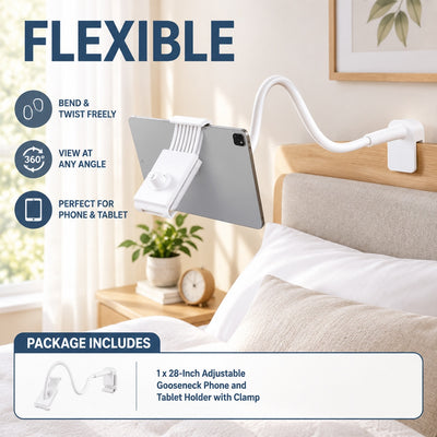 Robust Heavy-Duty 360° Adjustable Gooseneck Stand Hands-Free for All Smartphones