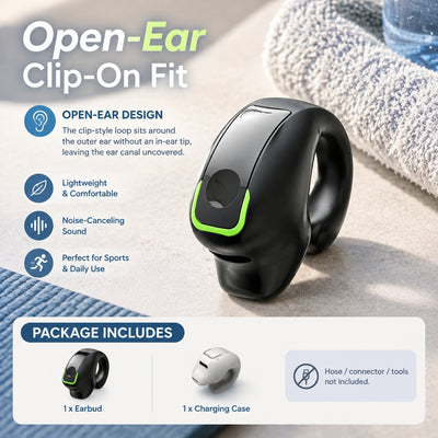 Trendy‑Styled Sweat‑Proof Clip‑On Noise‑Canceling Lightweight Daily Use Earbuds