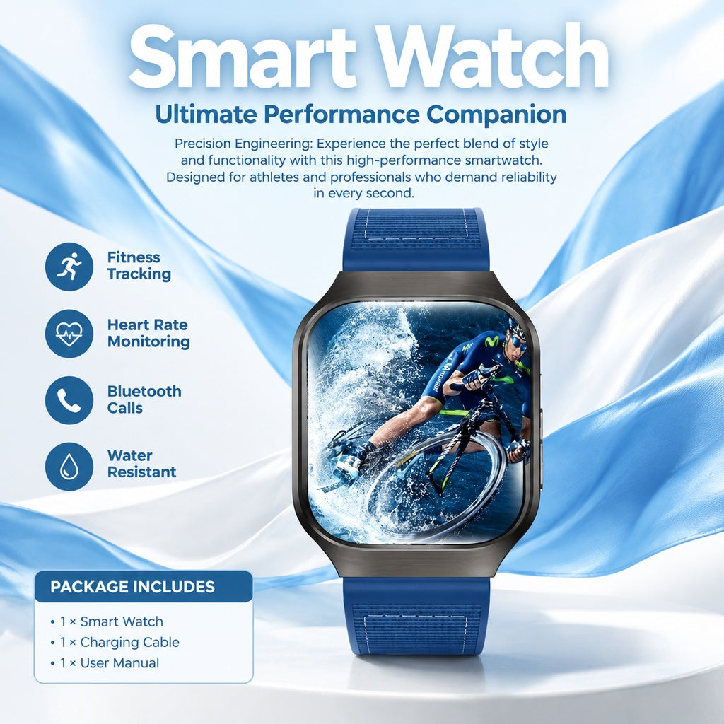 2.01-Inch Curved Screen Fitness Smartwatch with Heart Rate and Blood Oxygen Monitoring, Sleep Tracki