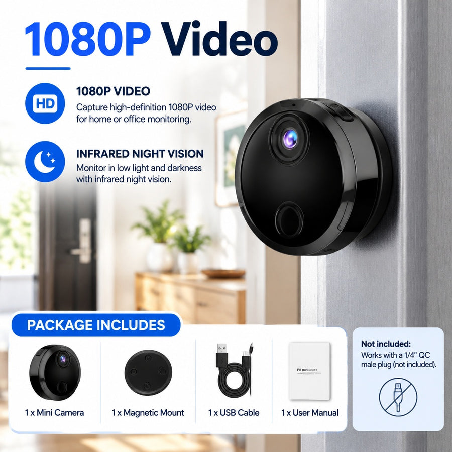 Mini Home Security Camera High‑Definition Video with Infrared Night Vision