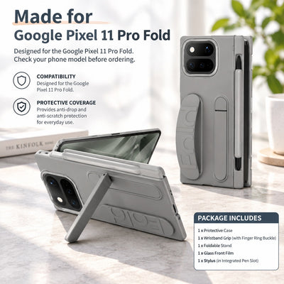 Durable Shock Absorption Hinge Pen Slot Case fits Google Pixel 11 Pro Fold Phone