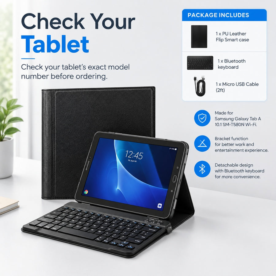 Bluetooth Keyboard Case Stand Cover F Sprint Samsung Galaxy Tab A 10.1 SM-T587P
